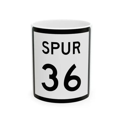 Texas Spur 36 (Texas) (Road Sign) White Coffee Mug 11oz - Go Mug Yourself