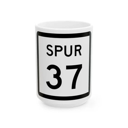 Texas Spur 37 (Texas) (Road Sign) White Coffee Mug 15oz - Go Mug Yourself