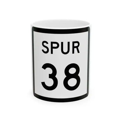 Texas Spur 38 (Texas) (Road Sign) White Coffee Mug 11oz - Go Mug Yourself