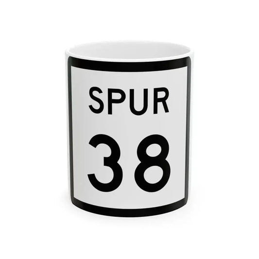 Texas Spur 38 (Texas) (Road Sign) White Coffee Mug 11oz - Go Mug Yourself