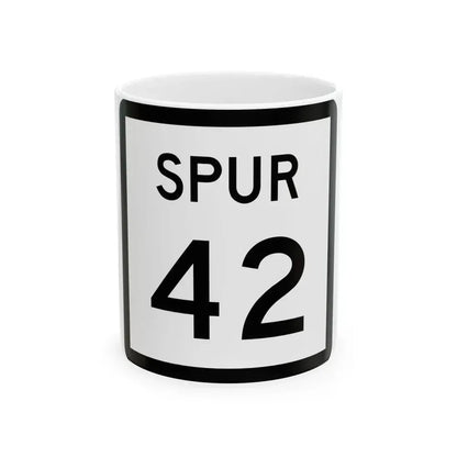 Texas Spur 42 (Texas) (Road Sign) White Coffee Mug 11oz - Go Mug Yourself