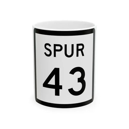 Texas Spur 43 (Texas) (Road Sign) White Coffee Mug 11oz - Go Mug Yourself