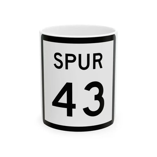 Texas Spur 43 (Texas) (Road Sign) White Coffee Mug 11oz - Go Mug Yourself