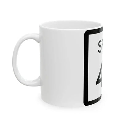 Texas Spur 43 (Texas) (Road Sign) White Coffee Mug - Go Mug Yourself