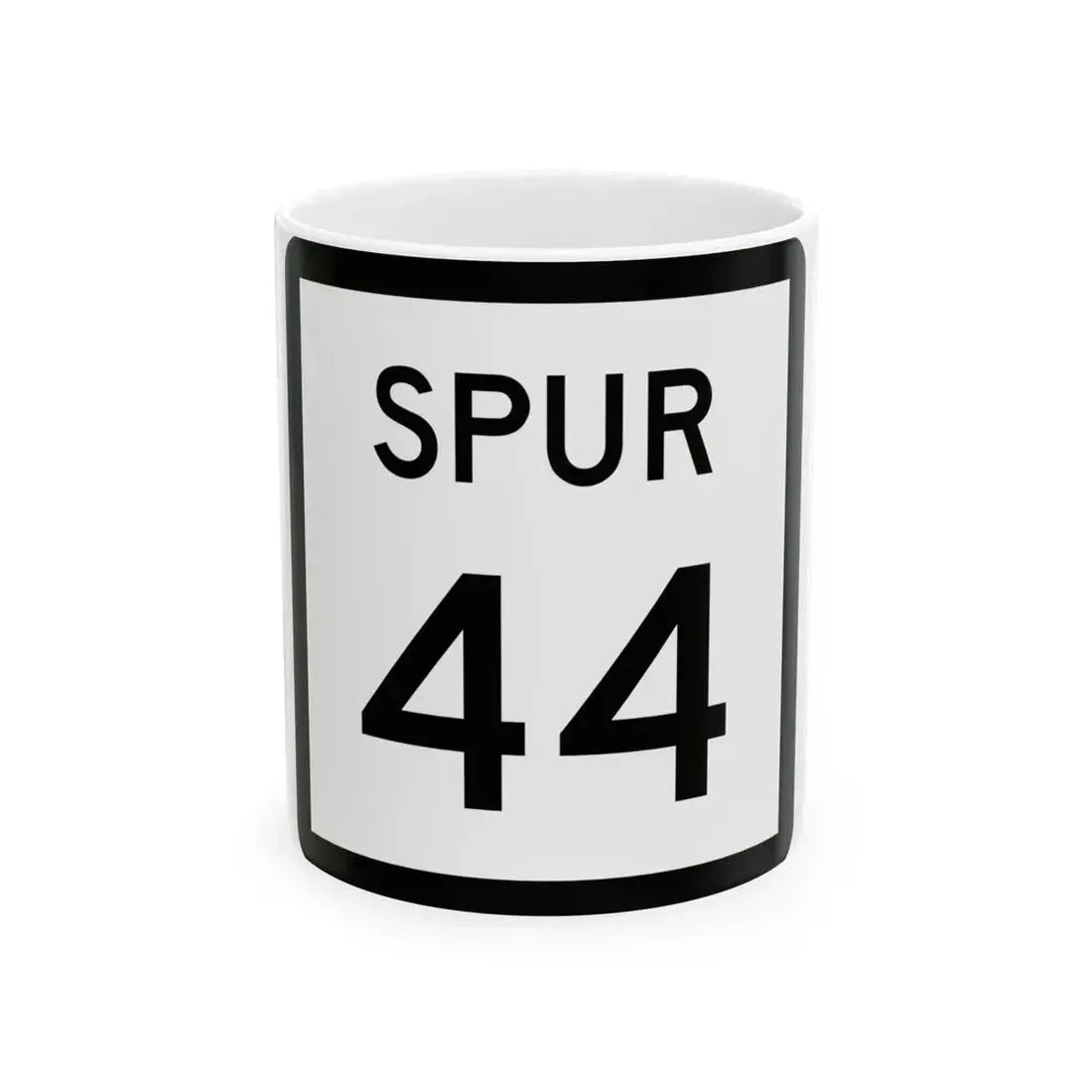 Texas Spur 44 (Texas) (Road Sign) White Coffee Mug 11oz - Go Mug Yourself