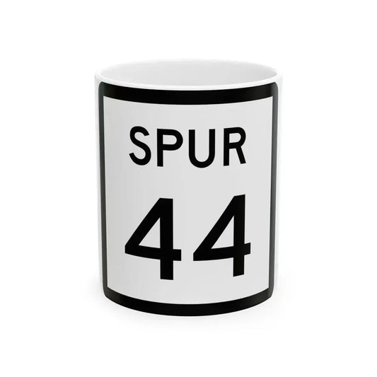 Texas Spur 44 (Texas) (Road Sign) White Coffee Mug 11oz - Go Mug Yourself