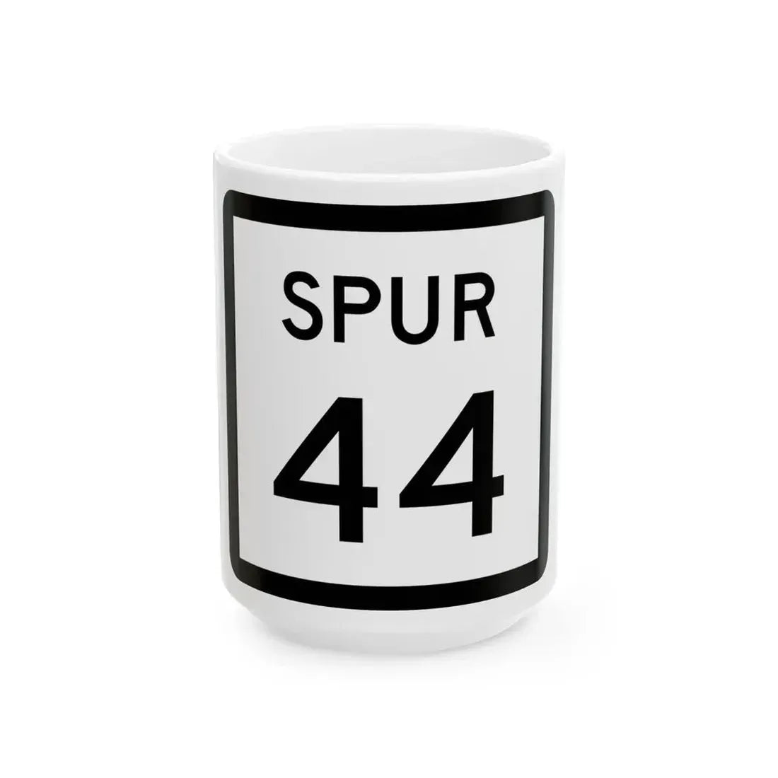 Texas Spur 44 (Texas) (Road Sign) White Coffee Mug 15oz - Go Mug Yourself