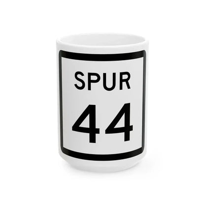 Texas Spur 44 (Texas) (Road Sign) White Coffee Mug 15oz - Go Mug Yourself