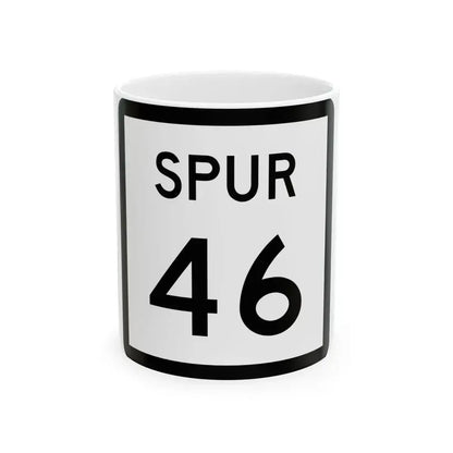 Texas Spur 46 (Texas) (Road Sign) White Coffee Mug 11oz - Go Mug Yourself