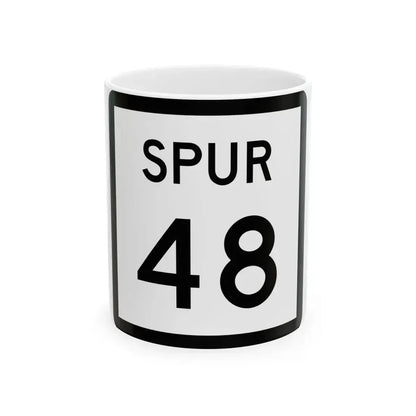 Texas Spur 48 (Texas) (Road Sign) White Coffee Mug 11oz - Go Mug Yourself