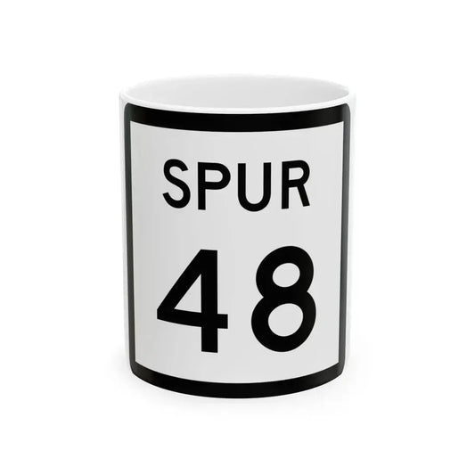 Texas Spur 48 (Texas) (Road Sign) White Coffee Mug 11oz - Go Mug Yourself