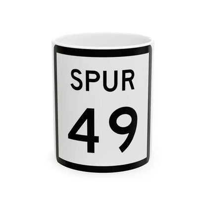 Texas Spur 49 (Texas) (Road Sign) White Coffee Mug 11oz - Go Mug Yourself