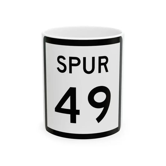 Texas Spur 49 (Texas) (Road Sign) White Coffee Mug 11oz - Go Mug Yourself
