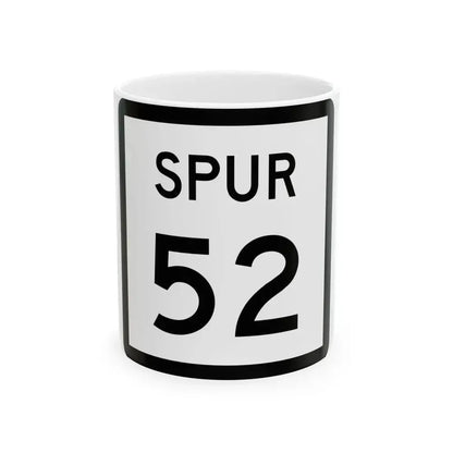 Texas Spur 52 (Texas) (Road Sign) White Coffee Mug 11oz - Go Mug Yourself