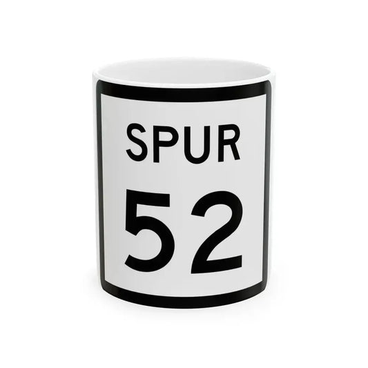 Texas Spur 52 (Texas) (Road Sign) White Coffee Mug 11oz - Go Mug Yourself