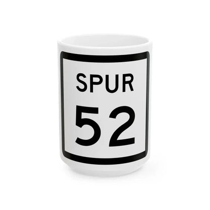 Texas Spur 52 (Texas) (Road Sign) White Coffee Mug 15oz - Go Mug Yourself