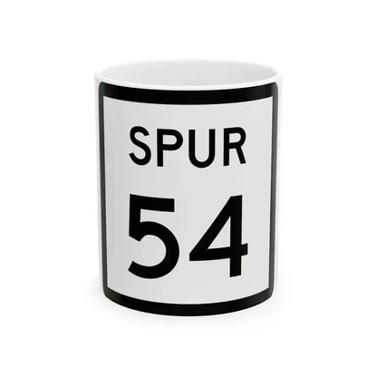 Texas Spur 54 (Texas) (Road Sign) White Coffee Mug 11oz - Go Mug Yourself