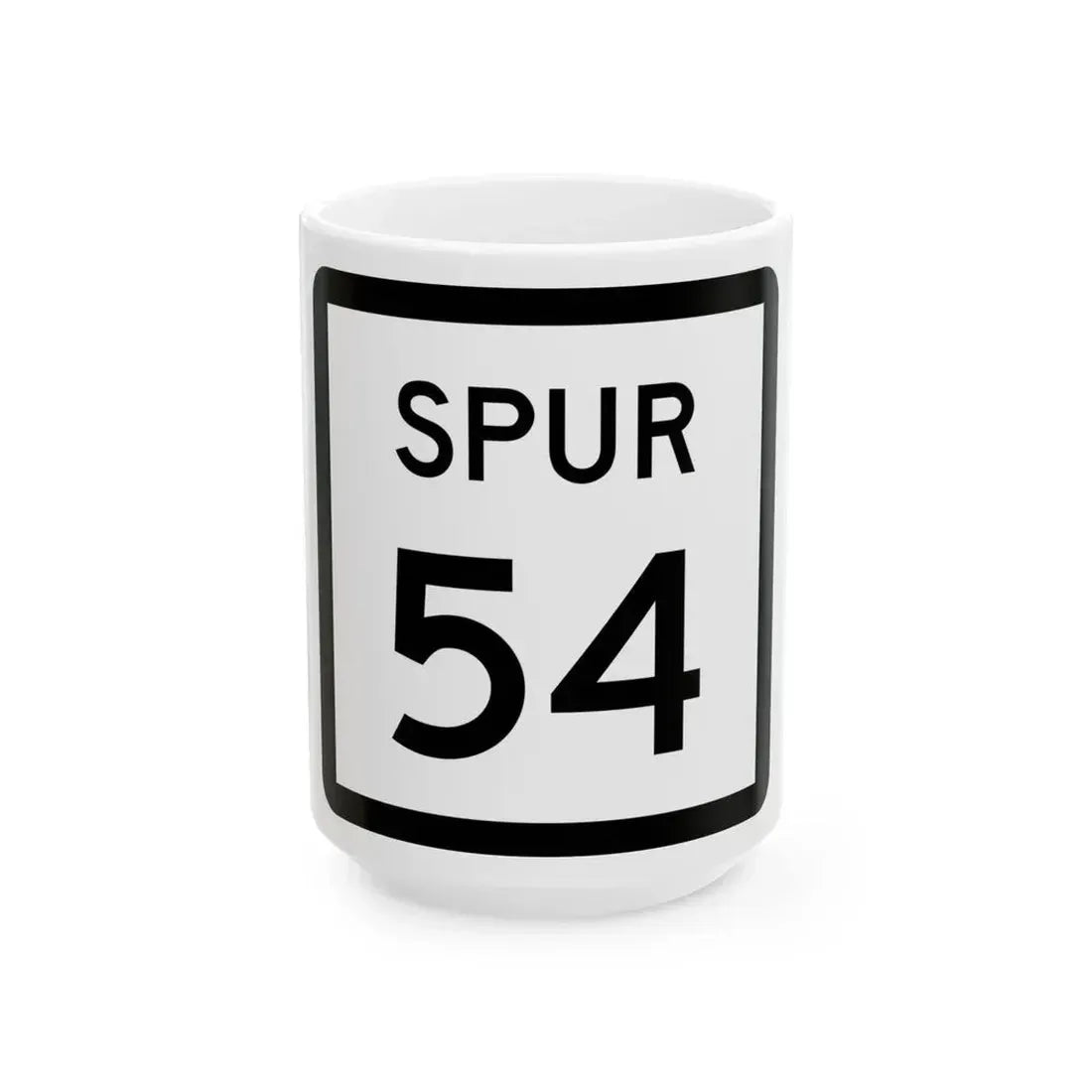 Texas Spur 54 (Texas) (Road Sign) White Coffee Mug 15oz - Go Mug Yourself