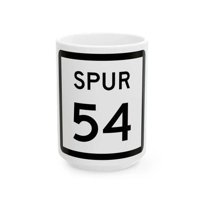 Texas Spur 54 (Texas) (Road Sign) White Coffee Mug 15oz - Go Mug Yourself