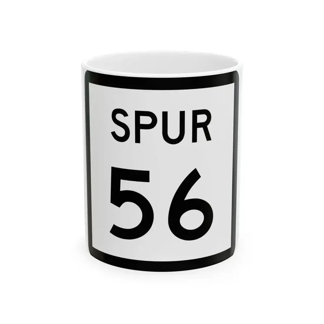 Texas Spur 56 (Texas) (Road Sign) White Coffee Mug 11oz - Go Mug Yourself