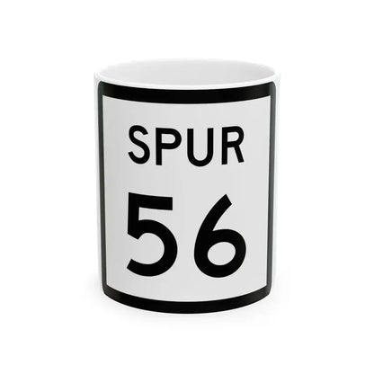 Texas Spur 56 (Texas) (Road Sign) White Coffee Mug 11oz - Go Mug Yourself