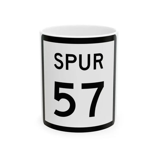 Texas Spur 57 (Texas) (Road Sign) White Coffee Mug 11oz - Go Mug Yourself