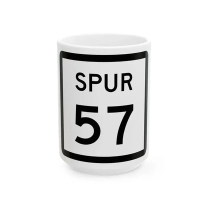Texas Spur 57 (Texas) (Road Sign) White Coffee Mug 15oz - Go Mug Yourself