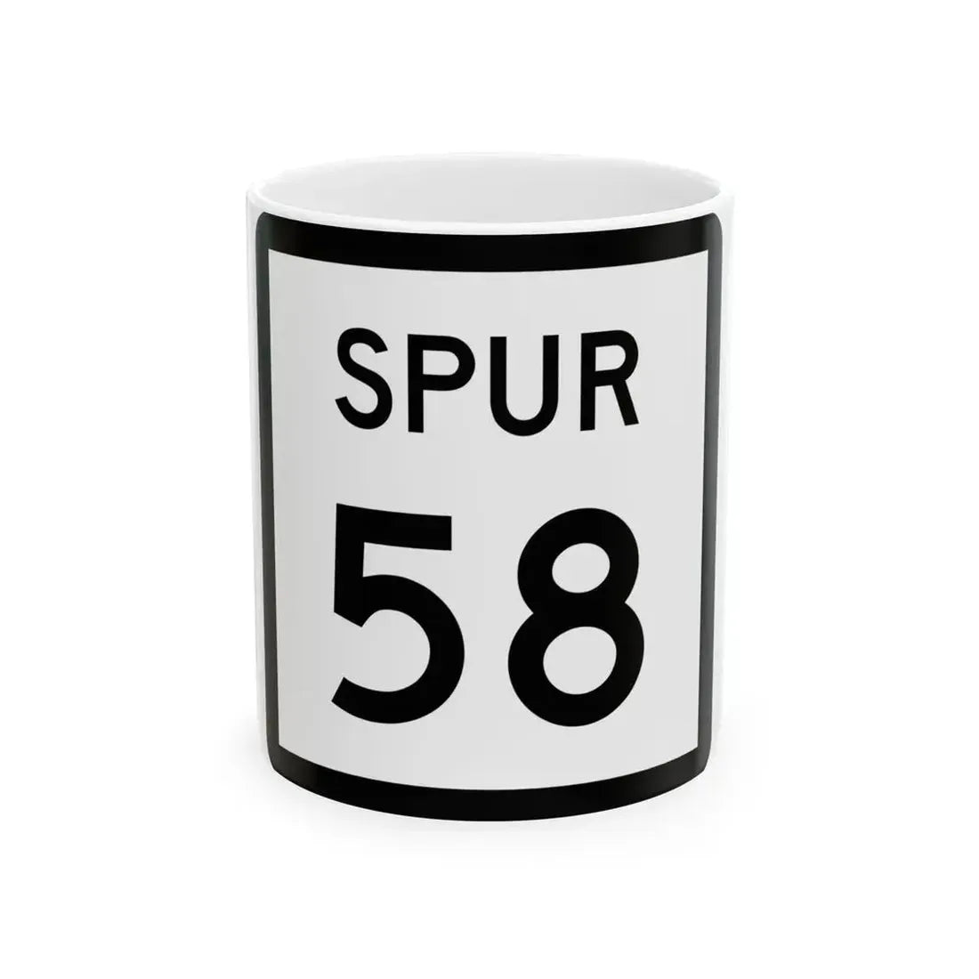 Texas Spur 58 (Texas) (Road Sign) White Coffee Mug 11oz - Go Mug Yourself