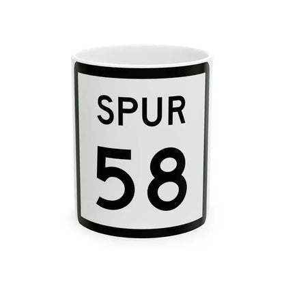 Texas Spur 58 (Texas) (Road Sign) White Coffee Mug 11oz - Go Mug Yourself