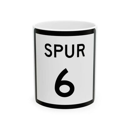 Texas Spur 6 (Texas) (Road Sign) White Coffee Mug 11oz - Go Mug Yourself