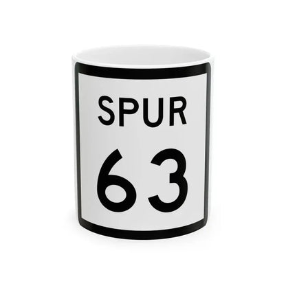 Texas Spur 63 (Texas) (Road Sign) White Coffee Mug 11oz - Go Mug Yourself