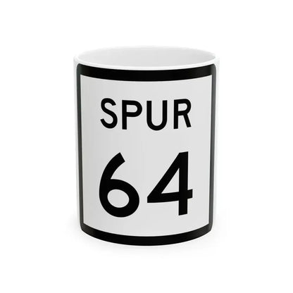 Texas Spur 64 (Texas) (Road Sign) White Coffee Mug 11oz - Go Mug Yourself