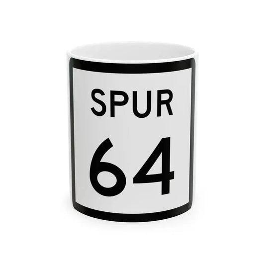 Texas Spur 64 (Texas) (Road Sign) White Coffee Mug 11oz - Go Mug Yourself