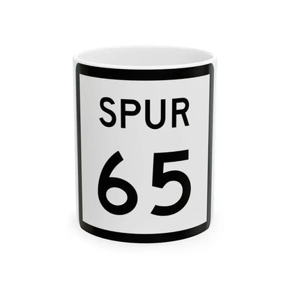Texas Spur 65 (Texas) (Road Sign) White Coffee Mug 11oz - Go Mug Yourself