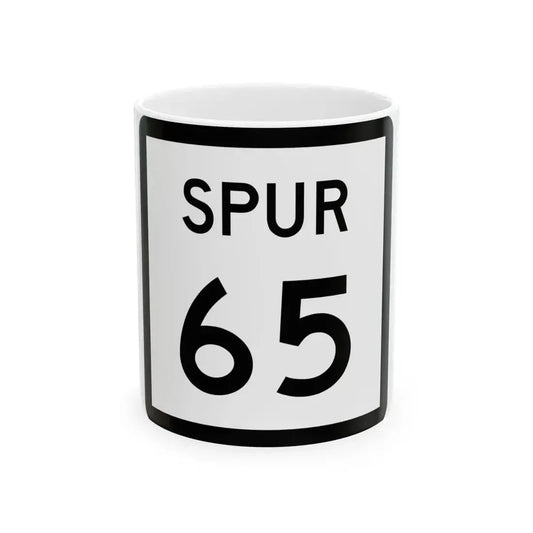 Texas Spur 65 (Texas) (Road Sign) White Coffee Mug 11oz - Go Mug Yourself