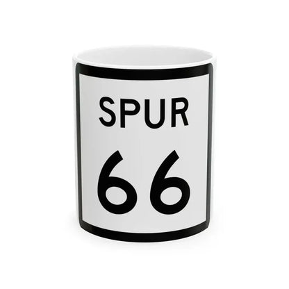 Texas Spur 66 (Texas) (Road Sign) White Coffee Mug 11oz - Go Mug Yourself