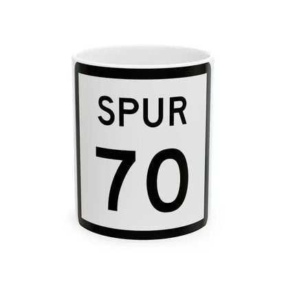 Texas Spur 70 (Texas) (Road Sign) White Coffee Mug 11oz - Go Mug Yourself