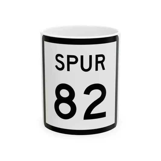 Texas Spur 82 (Texas) (Road Sign) White Coffee Mug 11oz - Go Mug Yourself