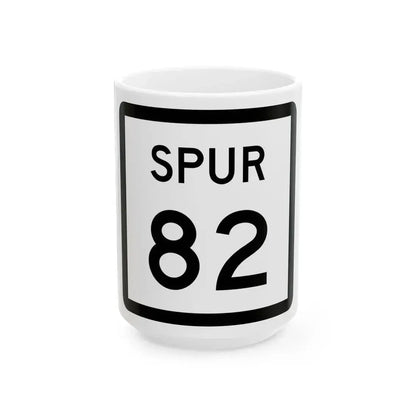 Texas Spur 82 (Texas) (Road Sign) White Coffee Mug 15oz - Go Mug Yourself