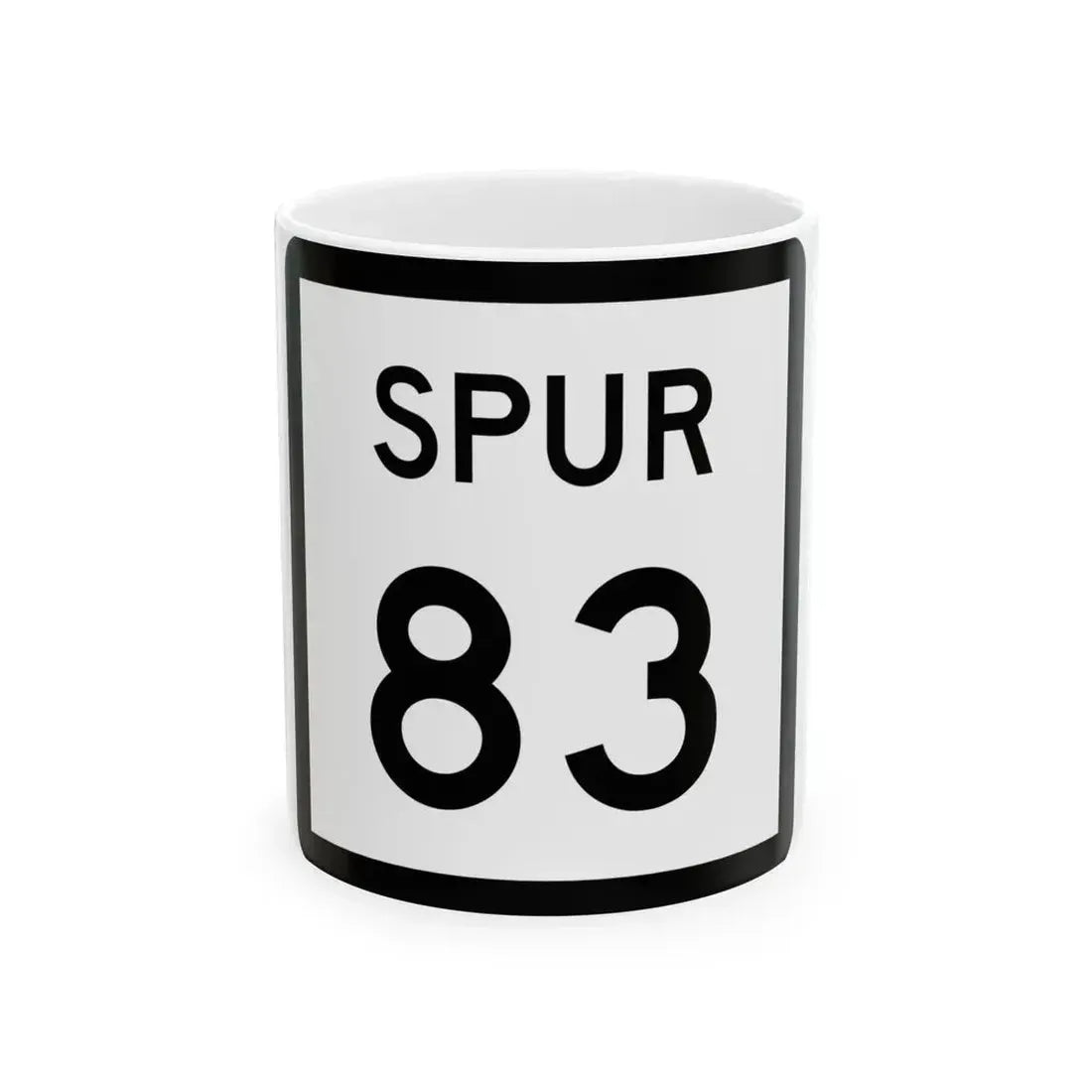 Texas Spur 83 (Texas) (Road Sign) White Coffee Mug 11oz - Go Mug Yourself