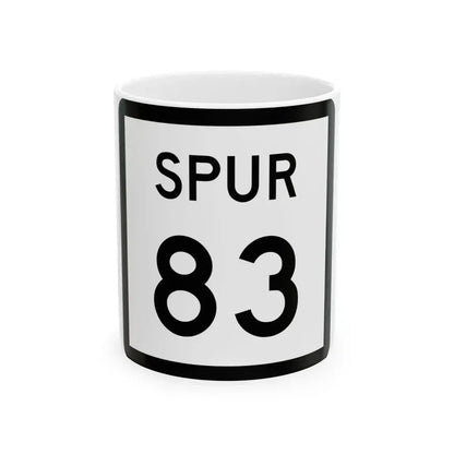 Texas Spur 83 (Texas) (Road Sign) White Coffee Mug 11oz - Go Mug Yourself