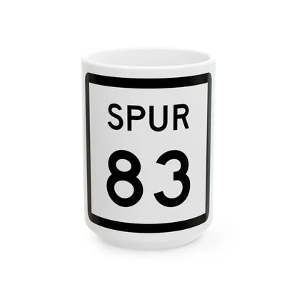 Texas Spur 83 (Texas) (Road Sign) White Coffee Mug 15oz - Go Mug Yourself