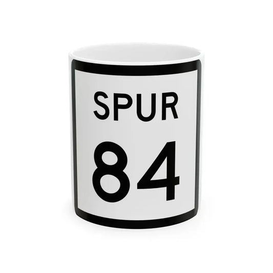 Texas Spur 84 (Texas) (Road Sign) White Coffee Mug 11oz - Go Mug Yourself
