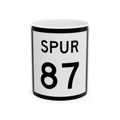 Texas Spur 87 (Texas) (Road Sign) White Coffee Mug 11oz - Go Mug Yourself