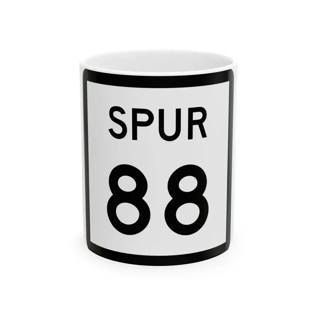 Texas Spur 88 (Texas) (Road Sign) White Coffee Mug 11oz - Go Mug Yourself