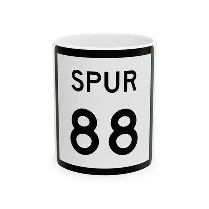 Texas Spur 88 (Texas) (Road Sign) White Coffee Mug 11oz - Go Mug Yourself