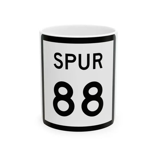 Texas Spur 88 (Texas) (Road Sign) White Coffee Mug 11oz - Go Mug Yourself