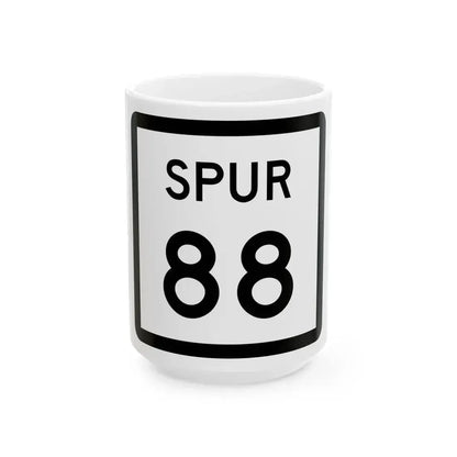 Texas Spur 88 (Texas) (Road Sign) White Coffee Mug 15oz - Go Mug Yourself