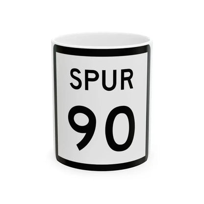 Texas Spur 90 (Texas) (Road Sign) White Coffee Mug 11oz - Go Mug Yourself