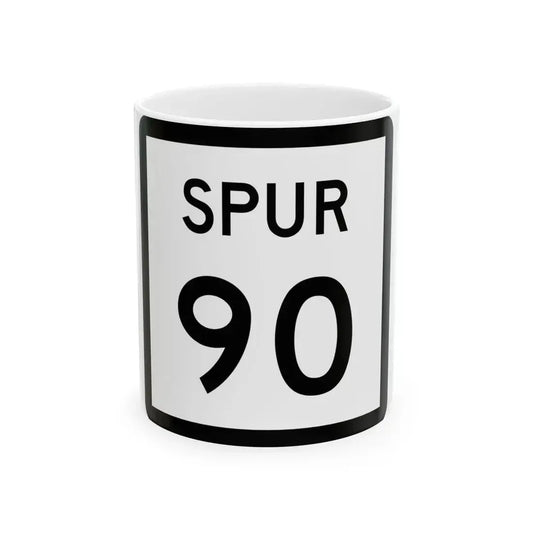 Texas Spur 90 (Texas) (Road Sign) White Coffee Mug 11oz - Go Mug Yourself